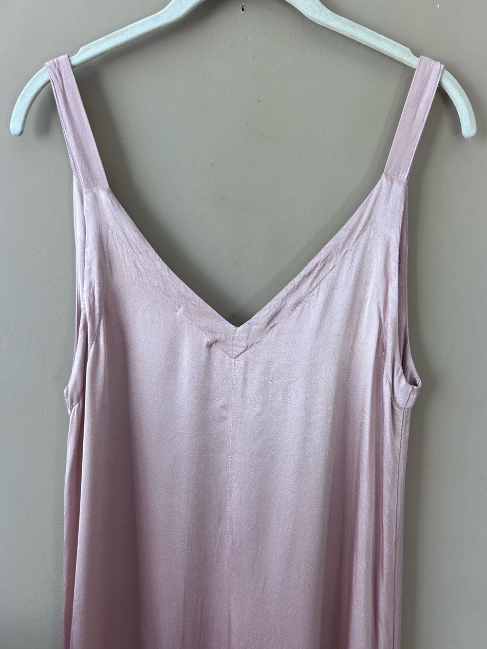 LACAUSA Santi Jumpsuit Romper Dusty Rose Satin Wide Leg Size XS - Picture 12 of 14